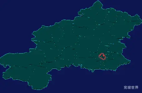 threejs大连市瓦房店市geoJson地图3d地图红色描边闪烁警报